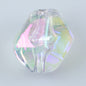 Transparent Rhombus Acrylic Beads 18mm AB Colored Plating 100pcs 6