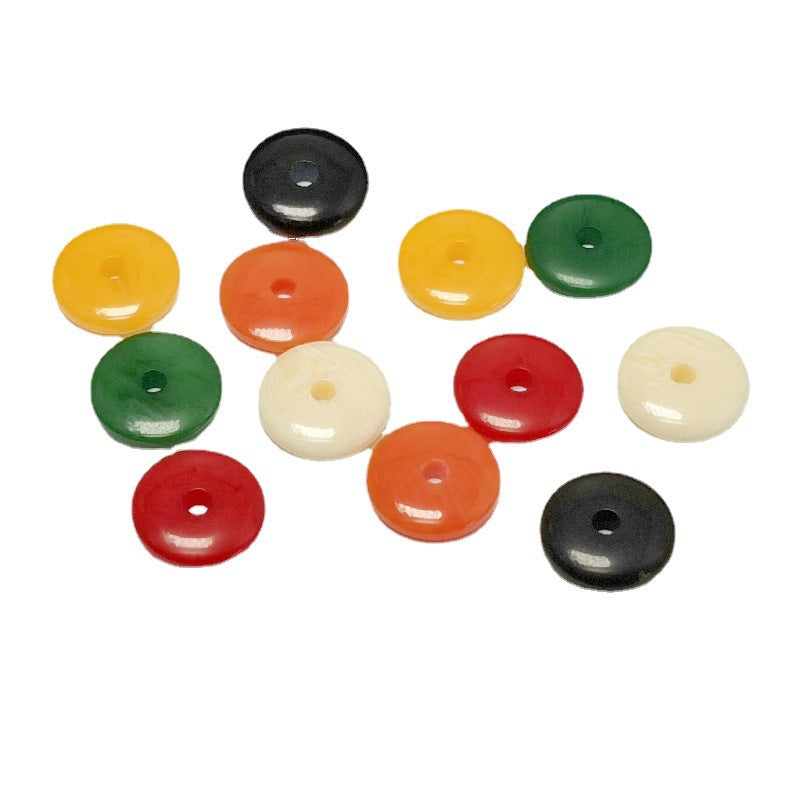 Imitation Beeswax Round Resin Beads 6x2mm Multicolor 100pcs 5