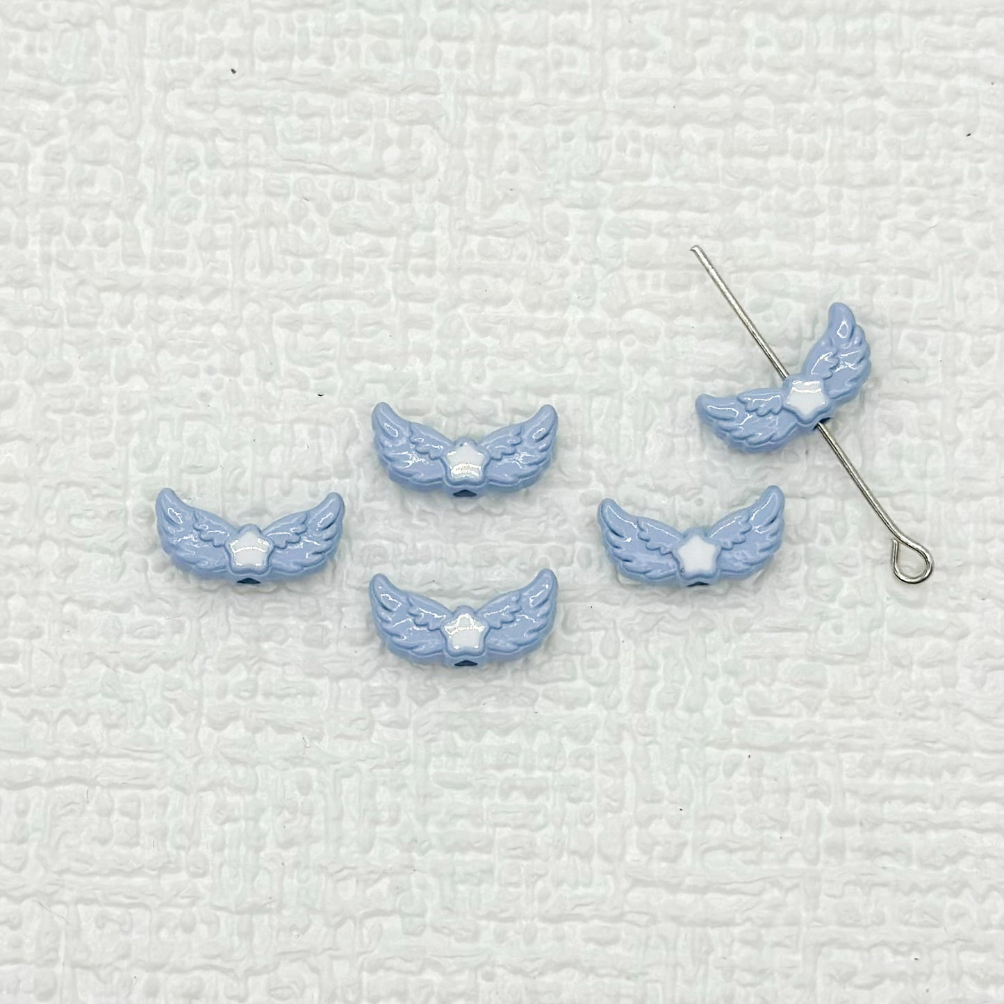 Angel Wing Metal Beads 14mm Painted Colorful Alloy 10pcs 12