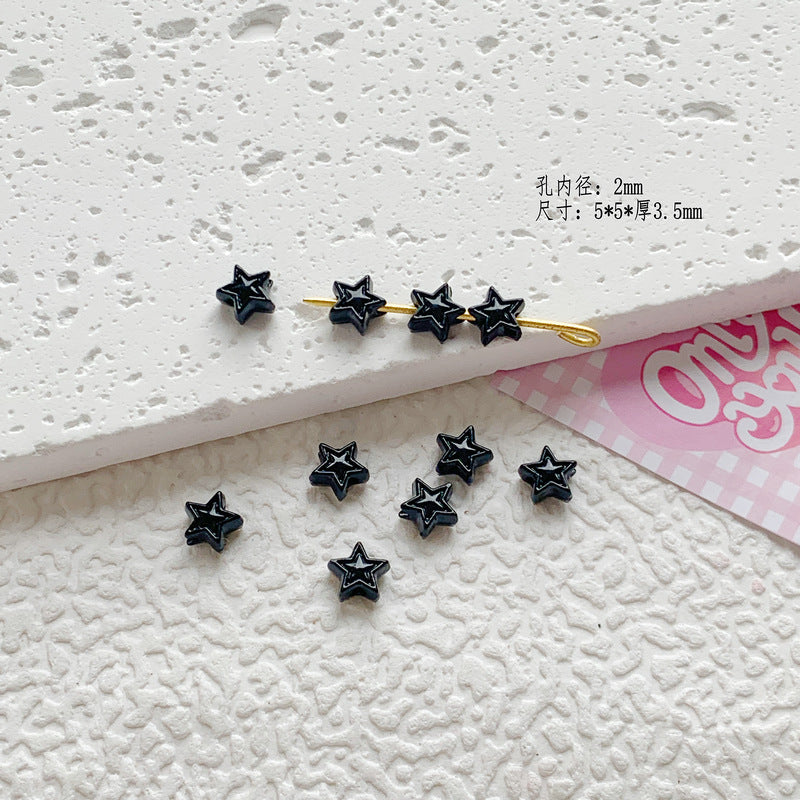 Star Butterfly Metal Beads 5mm Candy Colored Baked Painted 20pcs 17