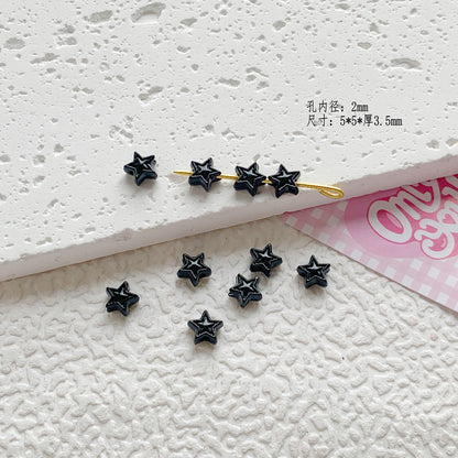 Star Butterfly Metal Beads 5mm Candy Colored Baked Painted 20pcs 17