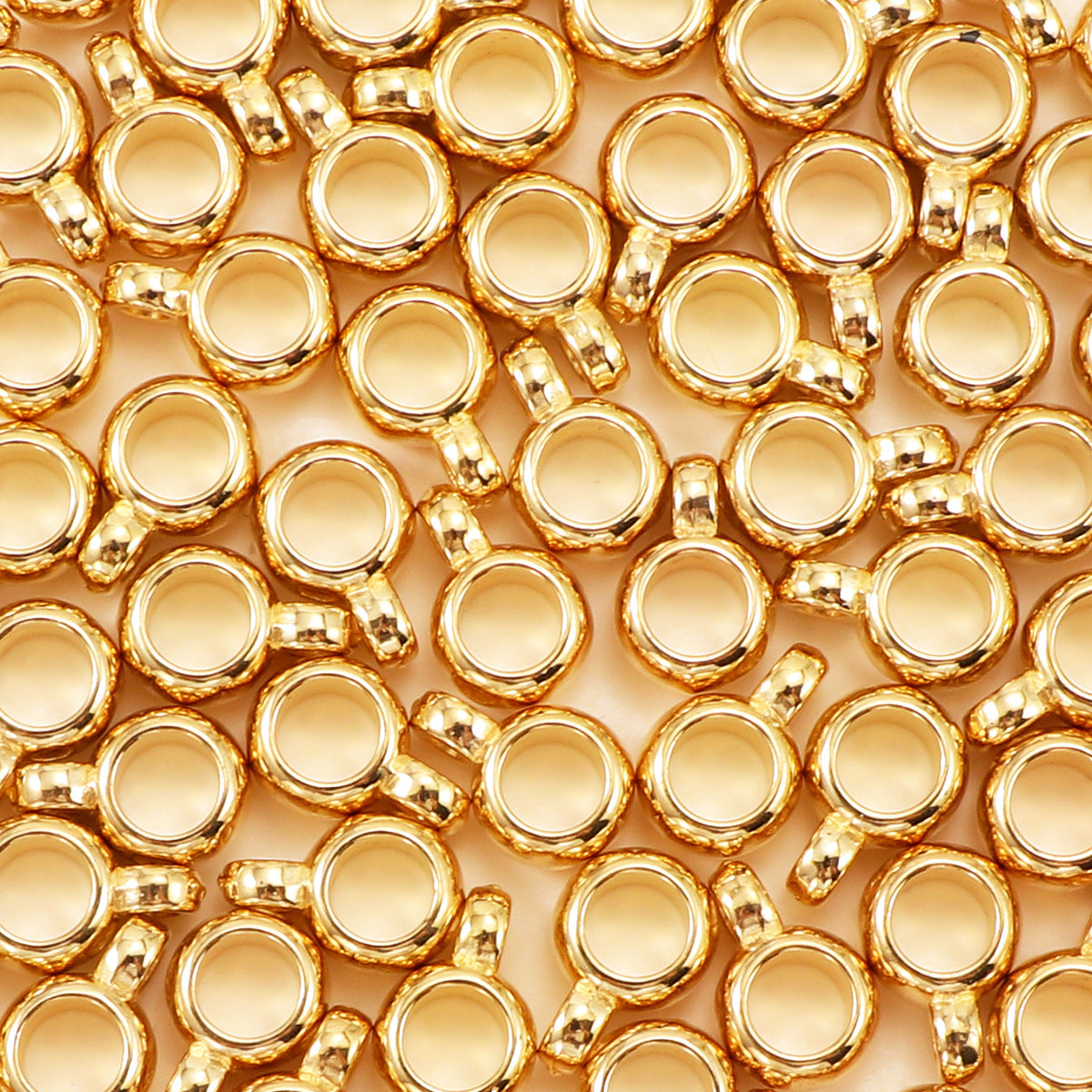 Large Hole Acrylic Beads 12mm Gold Glossy Bead Hanger 200pcs 6