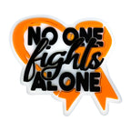 Silicone Focal Beads Orange Awareness Ribbon No One Fights Alone 20pcs 6
