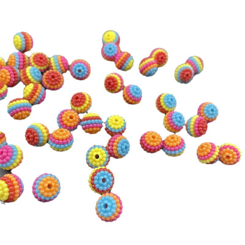 Colorful Waxberry Acrylic Beads 12-14mm ABS Plastic 100pcs 5