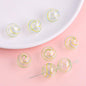 Hand Painted Hollow Polka Dotted Blown Glass Beads 14mm 4pcs 26
