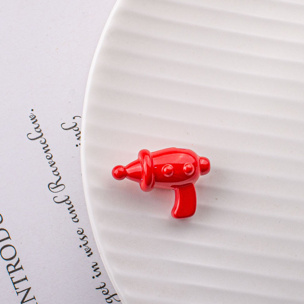 Painted Small Water Gun Acrylic Beads 24mm Colorful Glossy 1pc 3