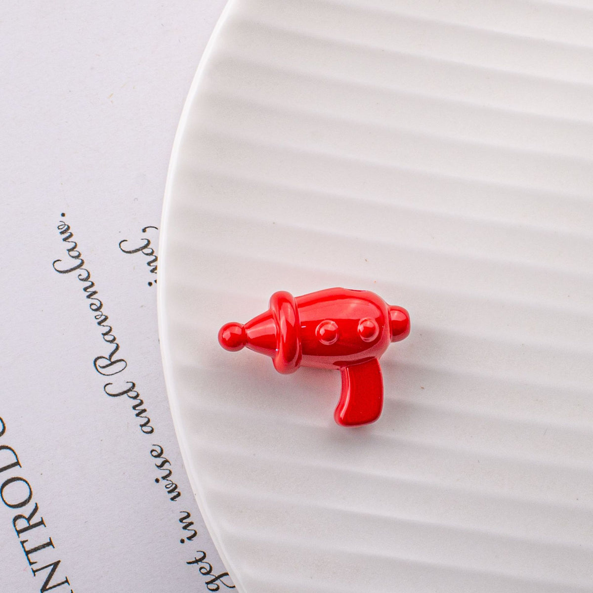 Painted Small Water Gun Acrylic Beads 24mm Colorful Glossy 1pc 3