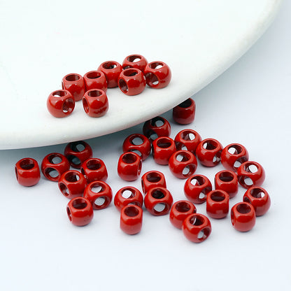 Cube Metal Beads 5mm Baking Painted Zinc Alloy 50pcs 10