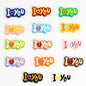 Plating Acrylic Flat Beads English Word Glossy Finish 10pcs 12