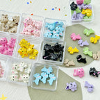 Baking Painted Bow Puppy and Dotted Kitten Metal Beads 15mm 20pcs 3