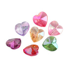 Plating Faceted Heart Acrylic Beads 13mm Transparent AB Colored 100pcs 5