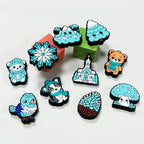 Silicone Focal Beads Winter Snowy Motifs Icy Tones 20pcs 3