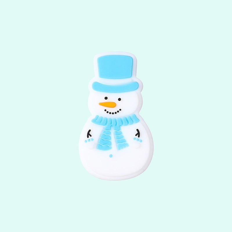 Silicone Focal Beads Snow Polar Bear Penguin Winter Snowman Scarf 20pcs 5