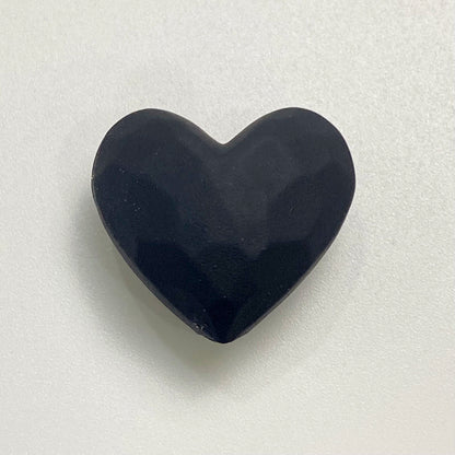Rubberized Spray Painted Faceted Heart Acrylic Beads 19mm 50pcs 15