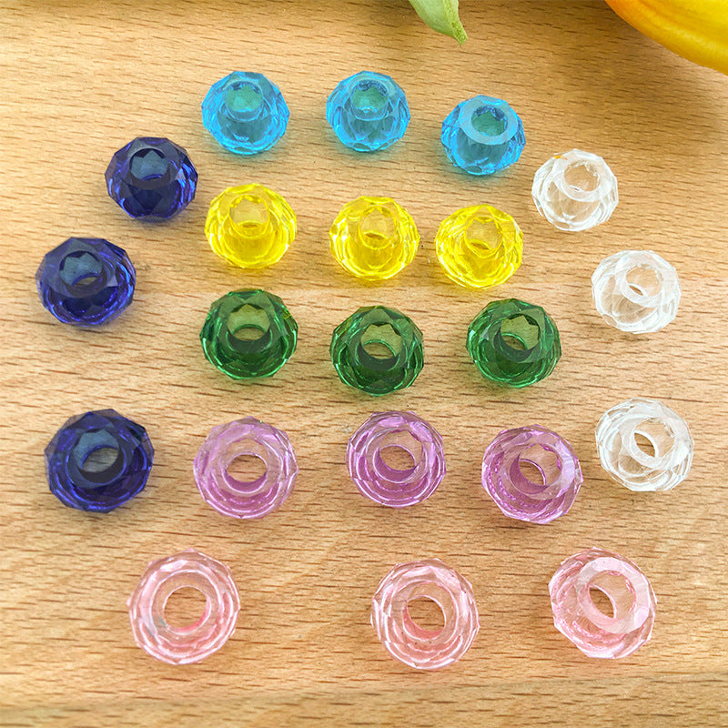 Acrylic Faceted Spacer Beads 7*13mm Large Hole 50pcs 4