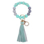 Silicone Bead LOVE Wristlet Keychain with Tassel Charm 9