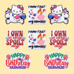 Silicone Focal Beads Unicorn KT Happy Birthday Layered Text 20pcs