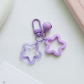 Acrylic Hollow Pentagram Star Keychain with Glossy Bell Charm 6