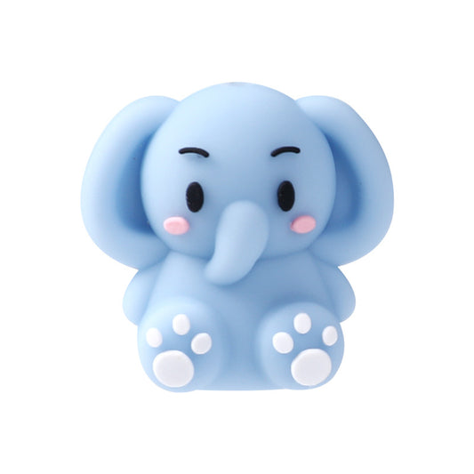 Silicone 3D Focal Beads Elephant Rounded Ears and Tail 2