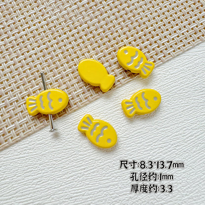 Fish Metal Beads 13mm Baking Painted Biscuit Style 20pcs 10