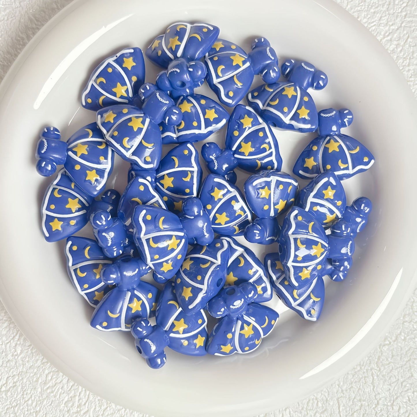 Painted Dress Acrylic Beads 26mm Colorful Assorted 5pcs 17