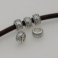 Alloy Ripple Patterned Spacer Beads 7mm Large Hole 1pc 3
