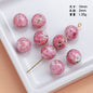 Lampwork Glass Beads Floral Pink Tone Translucent Faceted 4pcs 12
