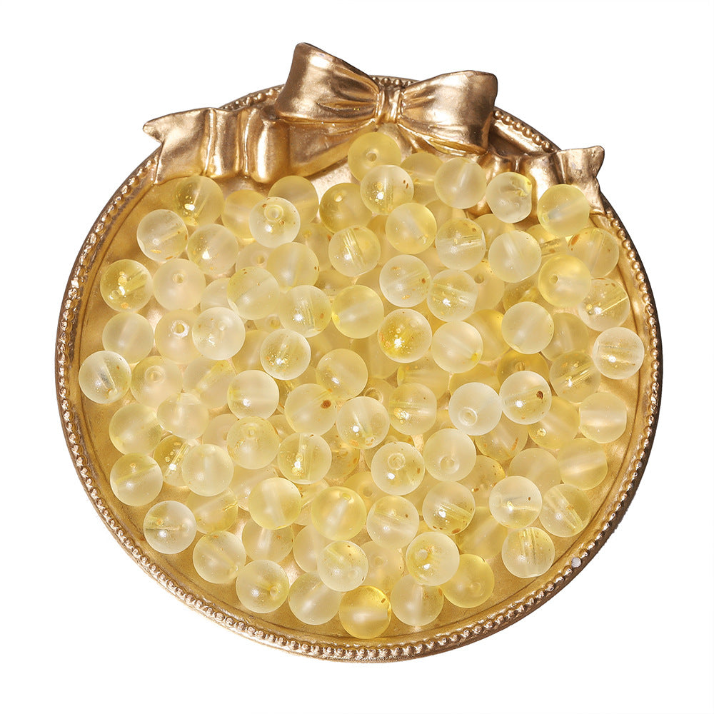 Czech Glass Beads Round 8mm Translucent Metallic Flecks 30pcs 21