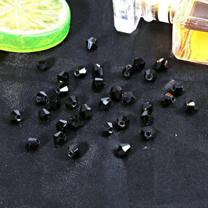 Electroplated Faceted Glass Beads 6mm Transparent Mixed Colors 45pcs 14