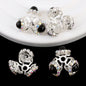 Alloy Flower Bead Caps 25mm Rhinestone Paved 10pcs 6