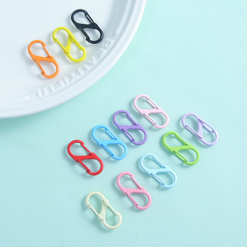 Alloy Double Headed Painted Clasps 3cm Metal Keychain Hardware 20pcs
