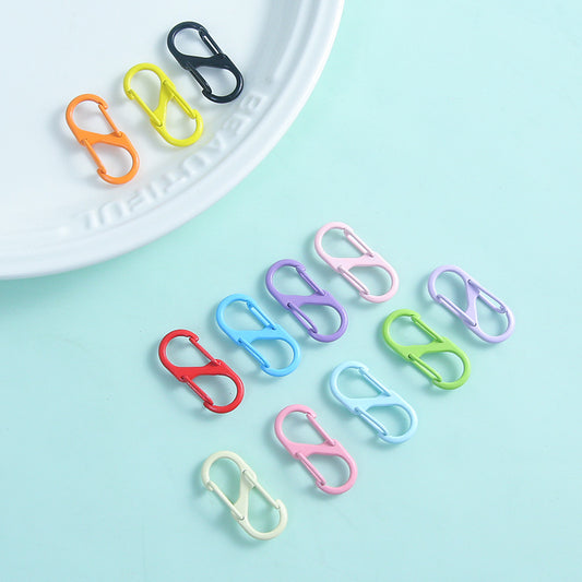 Alloy Double Headed Painted Clasps 3cm Metal Keychain Hardware 20pcs
