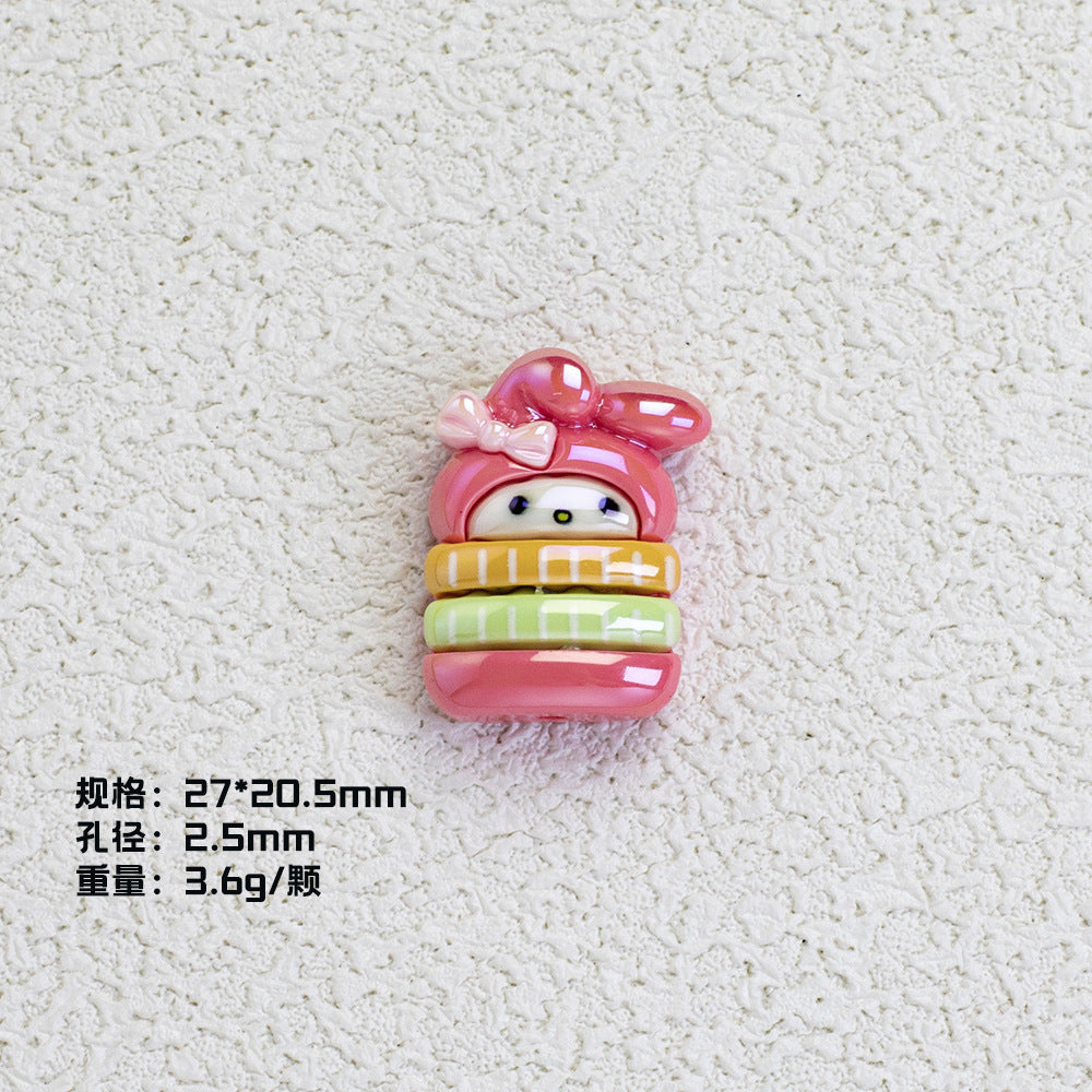 Sanrio Series Burger Resin Beads Glossy Pastel Colors 20pcs 6