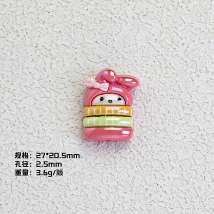 Sanrio Series Burger Resin Beads Glossy Pastel Colors 20pcs 6