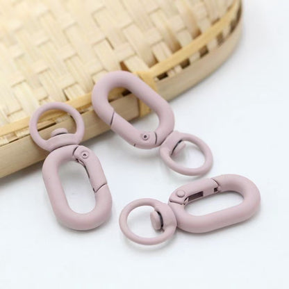 Rubberized Morandi Color Zinc Alloy Swivel Buckle Keychain Clasps 20pcs 4