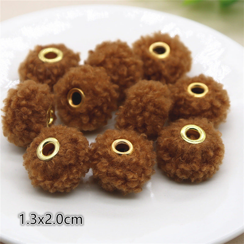 Fabric Spacer Beads 13x20mm Imitation Teddy Wool 20pcs 8