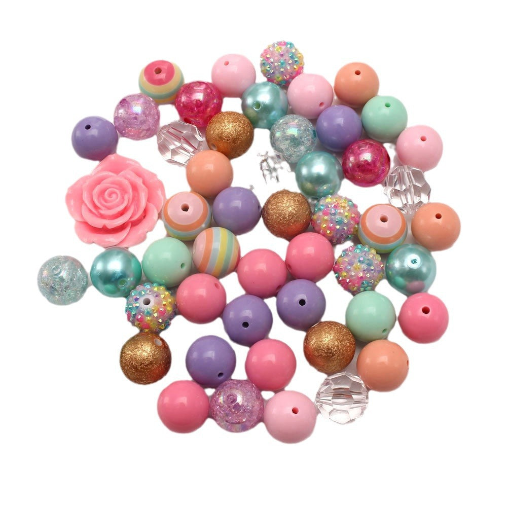 Bubblegum Beads 20mm Pastel Pink Yellow Lavender Chunky Mix 50pcs 3
