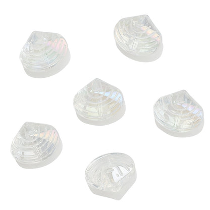 Electroplated Spiral Shell Glass Beads 14mm Iridescent Colors 30pcs 6