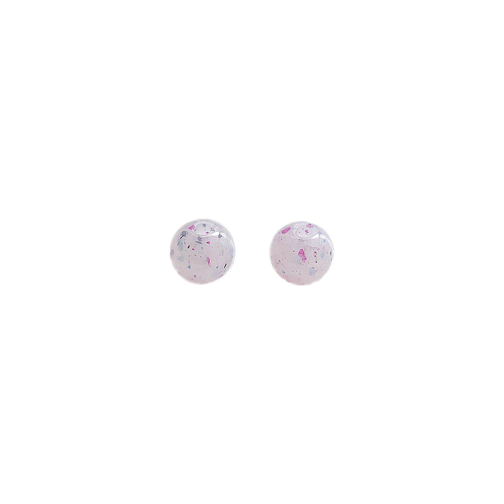 Glitter Round Acrylic Beads 10-14mm Lavender Purple Shimmer 100pcs 5