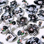 Mixed Shape Acrylic Beads Black Moly 50pcs 4