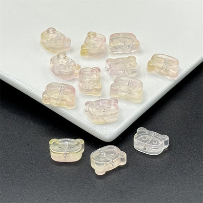 Bear Shape Transparent Glass Beads 14mm Colorful Mix 100pcs 14