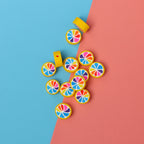 Flat Clay Beads 9mm Colorful Orange Slice Polymer 100pcs 3
