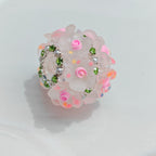 Embellished Bubblegum Beads 18mm Matte Confetti Floral 4pcs 5