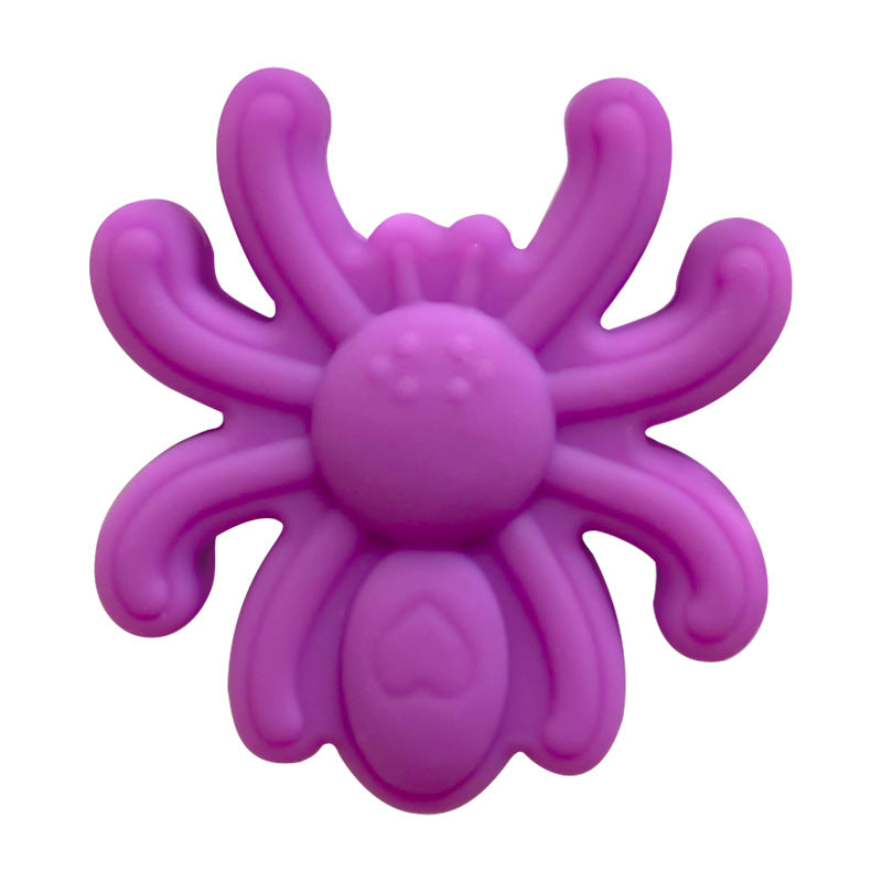 Silicone Focal Beads Spider Solid Color Smooth Texture 20pcs 6