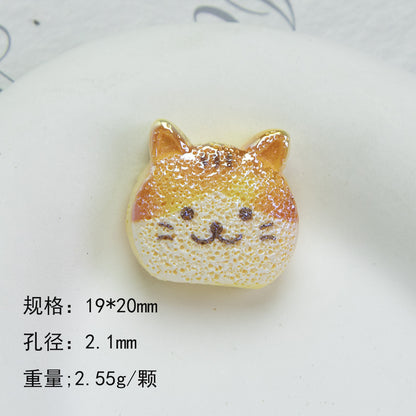 Bread Toast Series Resin Beads Whimsical Glossy Pastries 20pcs 8