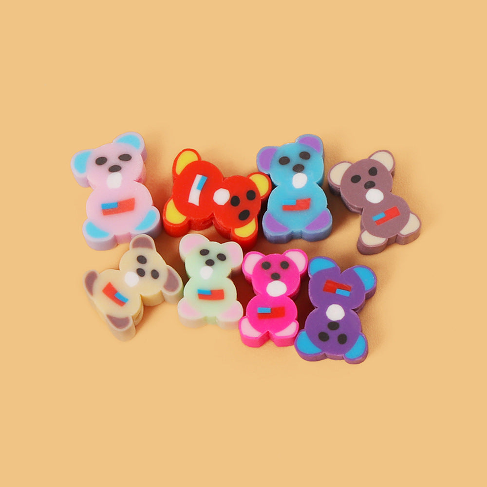 Bear Clay Beads 9mm Colorful Polymer Pattern 200pcs 3