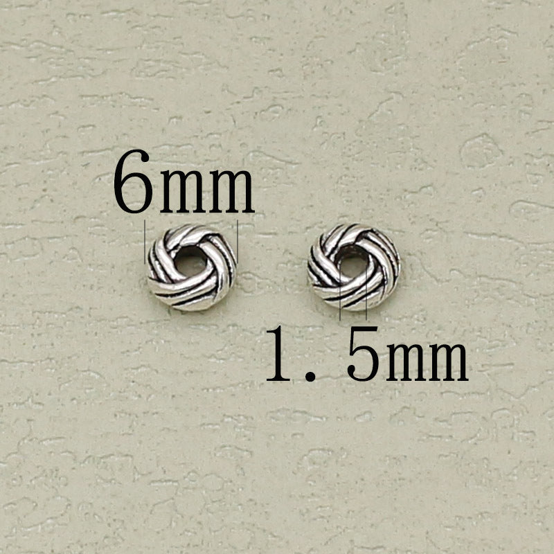 Alloy Oval Spacer Beads 6mm Woven Immitation Tibetan Antique Silver 100pcs 6
