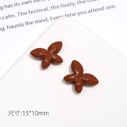 Baking Painted Faceted Butterfly Acrylic Beads 10mm Glossy Rainbow 50pcs 13