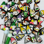 Silicone Focal Beads Cartoon Dwarf Holding Various Items 20pcs 2