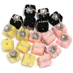 Crocore Square Rhinestone Beads 21mm Acrylic Textured Facet 5pcs
